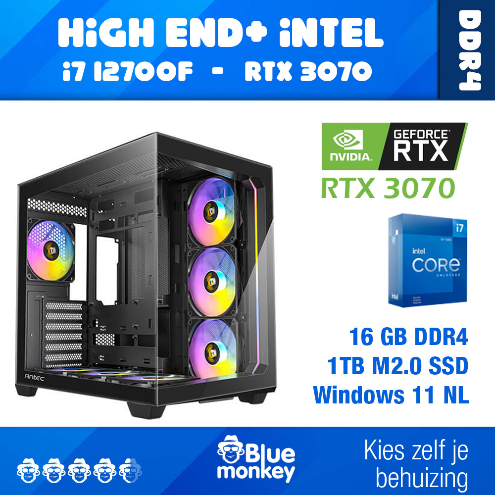 highend+intel Refurbished PC i7 12700F – RTX 3070 – 16gb – 1TB